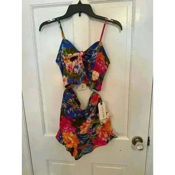 Lottie & Holly BOG Blue Tropical Top and Skort Set size S NWT - Picture 1 of 4